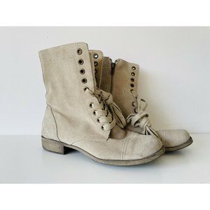 MIA Beige Suede Combat Boot size 7